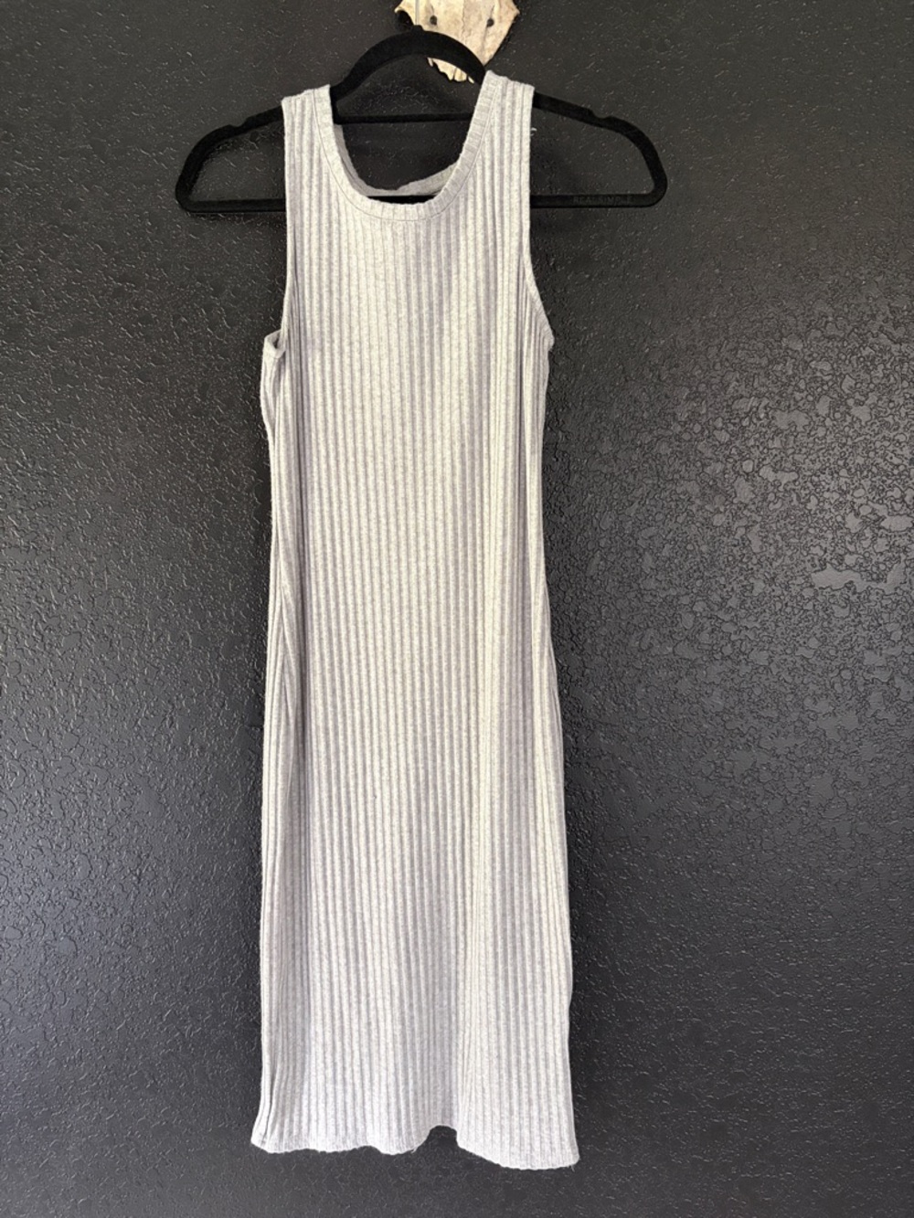 Cotton On Ribbed Sleeveless Midi Dress in Light Gray
